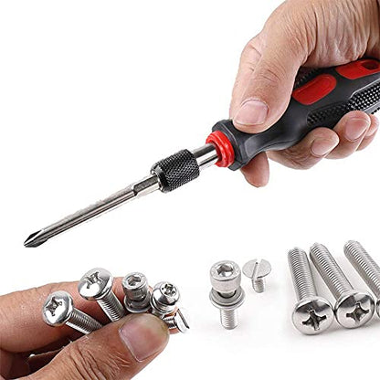 Rocaris 12 Pack 1/4 Inch Hex Shank Long Magnetic Screwdriver Bits Set | 4in Power Tools (Slotted+Cross Head) - size: 12Pcs(Slotted+Cross)