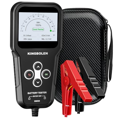 KINGBOLEN BM520 6V 12V 24V Car Battery Tester | Battery Load Tester Accurate Digital Auto Battery Analyzer Cranking and Charging System Tester for Cars Trucks SUV - style: BM520 battery tester