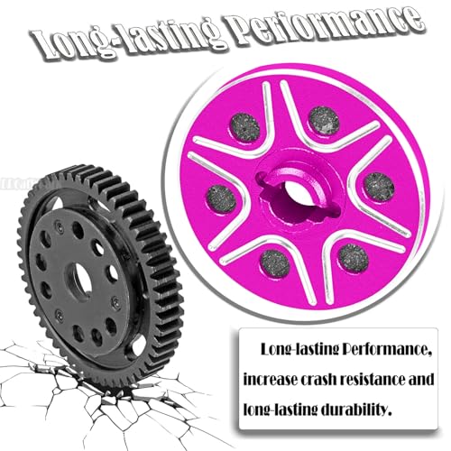 RC 53T Spur Gears 0.8Mod Upgrades Part for 1/10 Slash 2WD (VXL)/Stampede 2WD (VXL)/Rustler 2WD (VXL)/Bandit 2WD (VXL),BRCatWPark Steel Metal Extra-heavy Slip limiting Clutch,Pink - color: Pink - (53t)