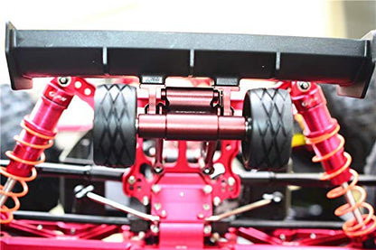 GPM 7Pc Set Upgrades Aluminum Rear Wheelie with Wing Mount for 1/8 Outcast 6S BLX Stunt Truck Brushless & 1/8 Kraton 6S 106005 & 106015 & 106018 RC Cars (red)
