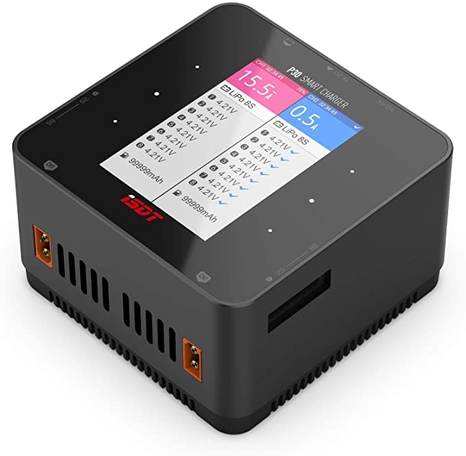 ISDT P30 1000WX2 30AX2 Power Dual Channel Snychronous Bluetooth BattGo Lipo Battery Balance Charger Discharger for 1-8S Li-ion Life NiCd NiMH LiHV PB Smart Battery