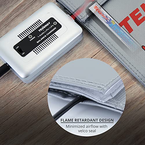 Tenergy 2 Pack Lipo Bags, Fire Retardant Lipo Battery Bag for Charging and Storage, 7x9inches - size: 2x Medium 7x9in
