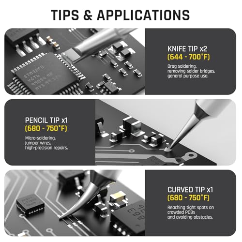 POPULO X4 FlashBolt Soldering Iron Kit, Cordless Precision Soldering Gun, 12s Fast Heating(390°F-840℉), 75min Working Time, 4 Precision Soldering Tips(C210), Soldering Iron for DIY Repair