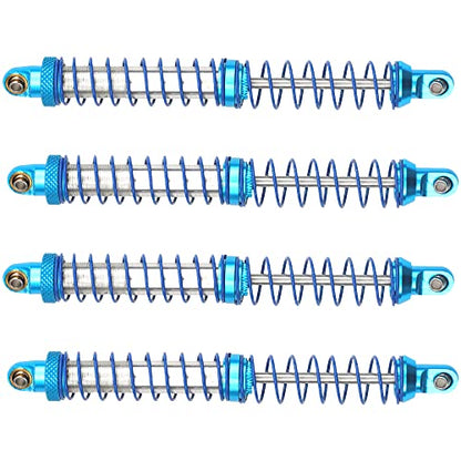 4Pcs Vgoohobby Metal Shocks Absorber Adjustable Dampers Compatible with Axial SCX10 Traxxas TRX4 D90 90046 Redcat Gen7 1/10 RC Crawler Car (Blue,120mm) - size: 120mm