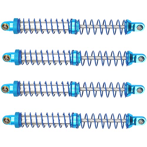 4Pcs Vgoohobby Metal Shocks Absorber Adjustable Dampers Compatible with Axial SCX10 Traxxas TRX4 D90 90046 Redcat Gen7 1/10 RC Crawler Car (Blue,120mm) - size: 120mm