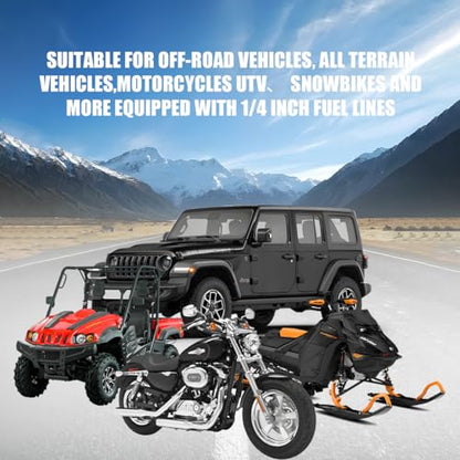 HZEL 10PCS 1/4" Car Fuel Filters, Clear Small Vehicle Engine Inline Gas Filters, Automotive Oil Filtering Replacement Accessories for Dirt Bike UTV Snowmobile with 1/4 Inch Fuel Lines