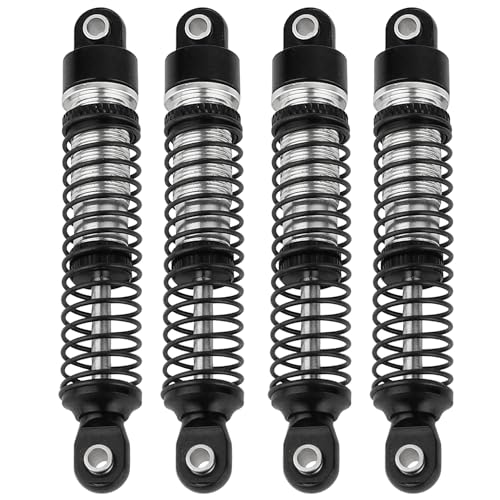 4PCS 59mm Aluminum Shocks Absorbers Long Threaded Oil Damper for 1/18 RC Crawler TRX4M TRX4-M Upgrade Parts (black) - color: 59mm-black