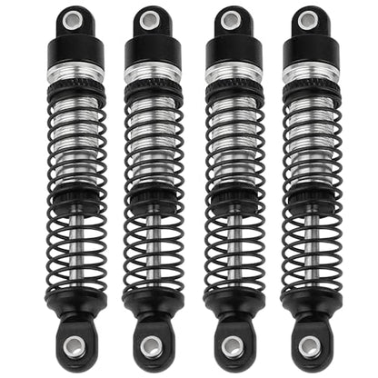 4PCS 59mm Aluminum Shocks Absorbers Long Threaded Oil Damper for 1/18 RC Crawler TRX4M TRX4-M Upgrade Parts (black) - color: 59mm-black