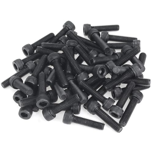 55 Pieces M5 x 20mm Socket Head Cap Screws, Thread Pitch 0.8mm, Sutemribor M5 Black Screws, 12.9 Grade Alloy Steel, Black Oxide Finish, Fully Threaded - size: M5 x 20mm, style: Socket Head