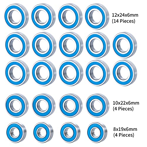 22Pcs Rubber Sealed Bearing Kit for Losi DBXL-E 2.0 Desert Buggy | 1/5 RC Car Model Upgrade Parts Accessories