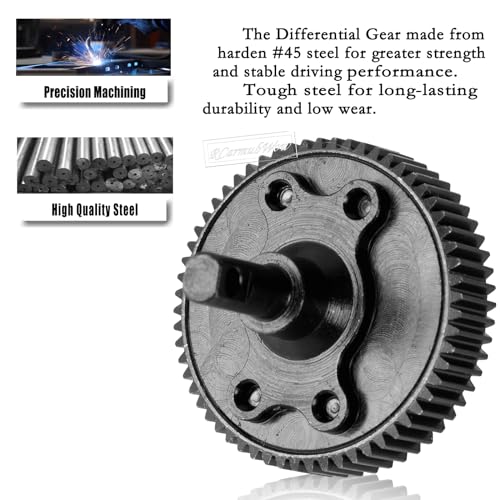 RC Transmission Gear Upgrades Part for 1/10 Slash 2WD VXL,Rustler/Stampede/Bandit 2WD VXL XL-5,Steel Transmission Gear for Gearbox,Black