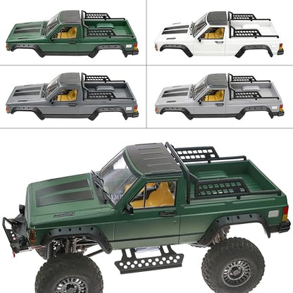 1/10 RC Crawler Hard Body Shell Kit - 313mm Wheelbase Cherokee Body for Axial SCX10, SCX10 II 90046, 90047 & TRX4 Kits (Pickup-White) - color: Pickup-white