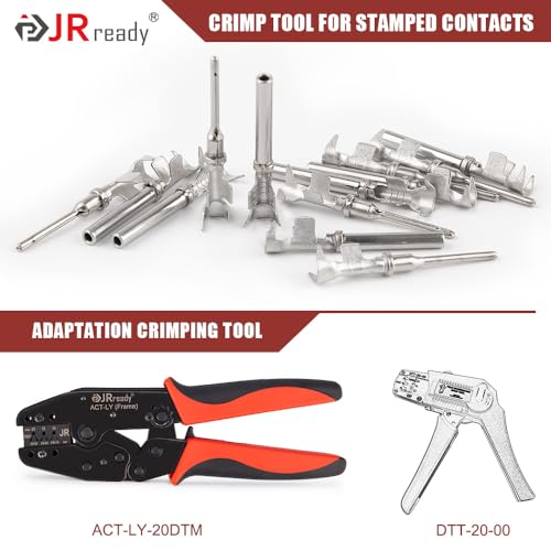 JRready Deutsch DTM Connector Terminal Kit Size 20,Male Pins 1060-20-0122/ Female Sockets 1062-20-0122 Open Barrel Style Contacts for Wire Gauge 16-22AWG,ST6256-100 Stamped & Formed Contacts Set - size: #20 Stamped Contacts(16-22AWG) 7.5A (Max)