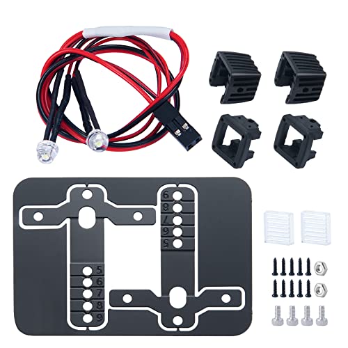 4PCS RC Spot Beam Square LED Cubes Offroad Driving Lights RC Light Bar LED Housing Lens Spotlight Compatible with 1/10 RC Car TRX4 TRX6 Axial SCX10 90046 RR10 D90 (D-Striped) - color: D-Striped