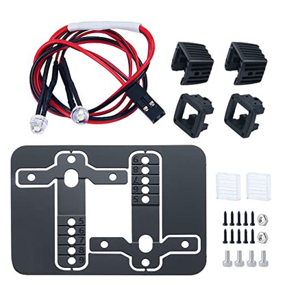 4PCS RC Spot Beam Square LED Cubes Offroad Driving Lights RC Light Bar LED Housing Lens Spotlight Compatible with 1/10 RC Car TRX4 TRX6 Axial SCX10 90046 RR10 D90 (D-Striped) - color: D-Striped