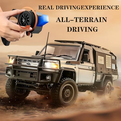 MN82S RC Rock Crawler, 2.4Ghz Toyota Remote Control Truck, 4WD 2 Speeds Switch RC Crawler Off-Road Pick-up with 2 Upgraded 1200mah Battery, 1/12 Scale Trucks (with Gift) - color: Grayy