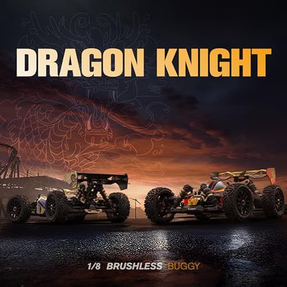 AMORIL RLAARLO DSK 1/8 Remote Control Buggy with 50mph,4WD Dragon Knight RTR (AAA Battery and Lipo not Included),Waterproof, Red, Ages 14+ - color: Red, size: 1:8 RTR