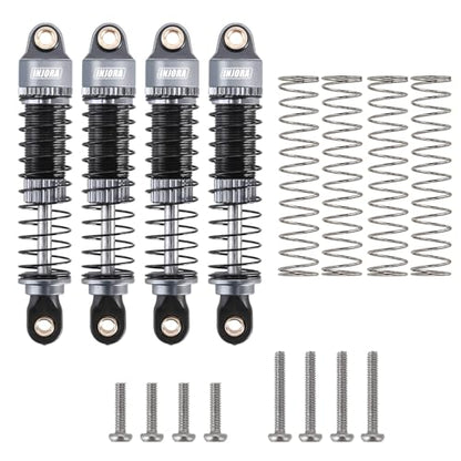 INJORA 53mm Aluminum Threaded Oil Shocks for 1/18 TRX4M Upgrade, Titanium - color: Grey