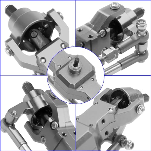 ShareGoo 3Pcs B16 Straight Axle Set Front Middle Rear Aluminum Complete Axle Compatible with WPL B16 B36 JJRC Q60 Q63 Q64 FY004 6X6 6WD 1/16 RC Car (Titanium) - color: Titanium