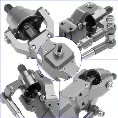 ShareGoo 3Pcs B16 Straight Axle Set Front Middle Rear Aluminum Complete Axle Compatible with WPL B16 B36 JJRC Q60 Q63 Q64 FY004 6X6 6WD 1/16 RC Car (Titanium) - color: Titanium