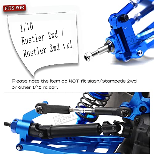 Upgrades Part for 1/10 Rustler 2wd VXL,Alloy Caster Block,Drive Shaft CVD Axles,Suspension Arm,Steering Blocks,Stub Axle Carriers,Shock Tower,Bulkhead,Navy Blue - color: 1set W/Cvd - Navy Blue