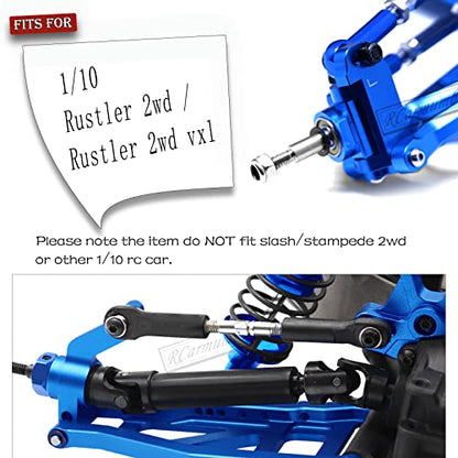 Upgrades Part for 1/10 Rustler 2wd VXL,Alloy Caster Block,Drive Shaft CVD Axles,Suspension Arm,Steering Blocks,Stub Axle Carriers,Shock Tower,Bulkhead,Navy Blue - color: 1set W/Cvd - Navy Blue
