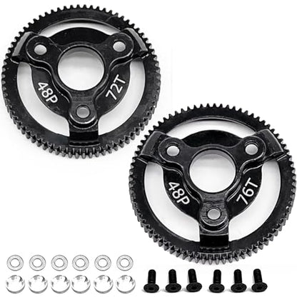 RC 48P 72T & 76T Spur Gear Hardened Steel Spur Gear Upgrades Part for Traxxas 1/10 Slash Stampede Rustler Bandit 2WD VXL XL-5 F-150 SVT, (72T & 76T) - size: 48P-Spur Gear-72T 76T