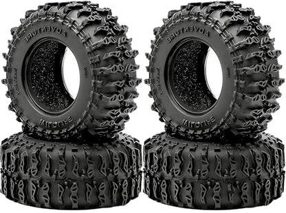 1.3 Tires - 64x26mm Rock Crawling Tire for 1/18 1/24 TRX4M SCX24 | Soft Sticky Rubber Tryes with Foam Insert Fit AX24 TRX4M Axial SCX24 FCX24 Ultimate CR-18P EVO XC-1 RTR 1/18 1/24 RC Crawler