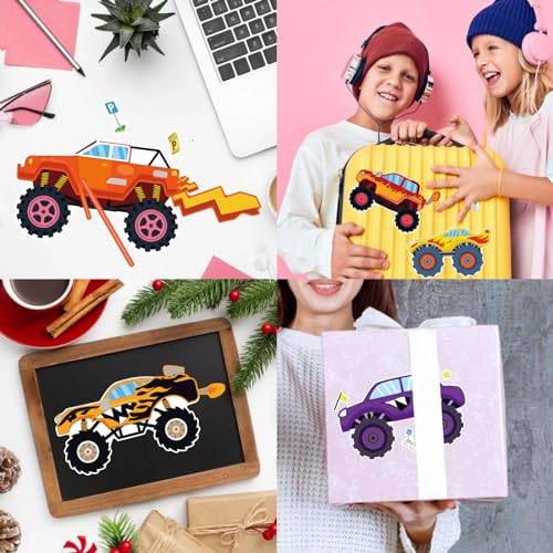 Monster Truck Stickers for Kids, Make Your Own Car Sticker, Car Party Favor | 24 Sheets Classroom Teacher Reward Activities Birthday Gift for Girls Boys, Crafts Goodie Bags Stuffers - style: Monster Truck