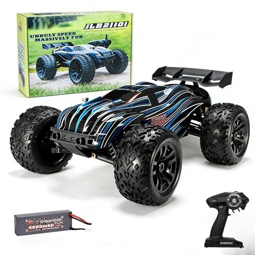 Jlbracing Cheetah 21101 1:10 RTR Brushless RC Truck, 80km/h High Speed with 120A ESC, 4WD Off-Road Monster Truck IPX7 Waterproof, Electric RC Car for Adults - All Terrain for Snow/Sand