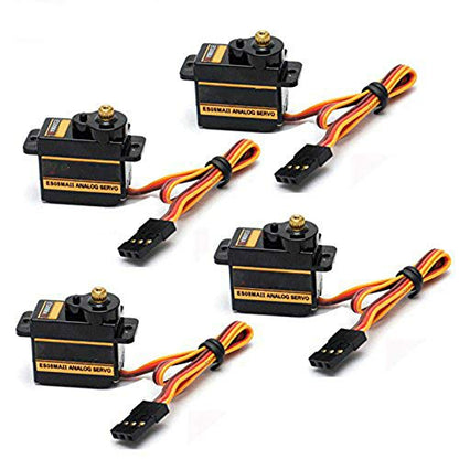 RGBZONE 4Pcs ES08MA II 12g Mini Metal Gear Analog Servo Shockproof Stable Machine Compatible for RC Model - size: ES08MA II