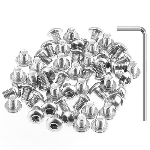 HELIFOUNER 100 Pieces M3 x 4mm, Thread Pitch 0.5mm, 304 Stainless Steel (18-8) Button Head Socket Cap Screws, Fully Threaded - size: M3 x 4mm