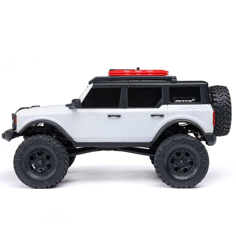 Axial 1/24 SCX24 F Bronco 4X4 RTR Brushed Rock Crawler (Battery & Charger Included) - Remote Control Car, RC Cars, RC Rock Crawler 4WD RTR 1/24 Scale for Adult (White (AXI00006V2T4)) - color: White (Axi00006v2t4)