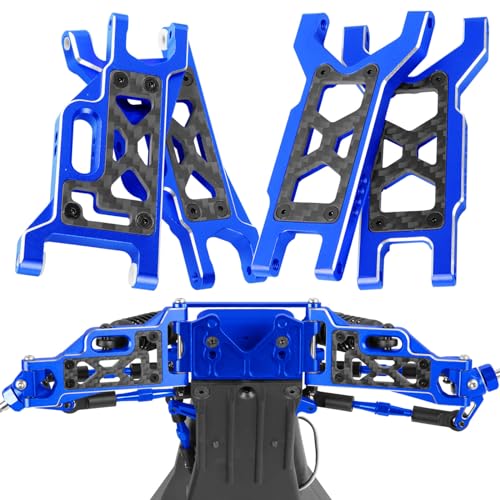 Upgrades Parts for 1/10 Slash VXL 2WD/Slash 2WD,Aluminum Front Rear Suspension A Arms w/Tie Bar Hops Up,Navy Blue (Only for Slash) - color: Blue(arm)