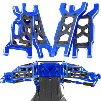 Upgrades Parts for 1/10 Slash VXL 2WD/Slash 2WD,Aluminum Front Rear Suspension A Arms w/Tie Bar Hops Up,Navy Blue (Only for Slash) - color: Blue(arm)