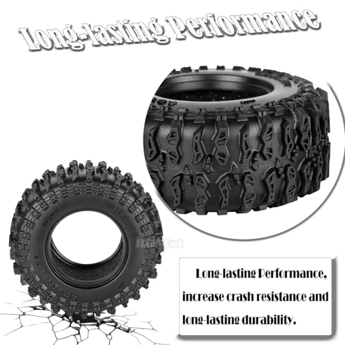 RC 1.3 Soft Silicone Rubber Wheel Tires for 1/18 TRX4M/Ascent-18/FMS 1/24 SCX24 RC Crawler,1.3" Soft Mud Terrain/Rock Crawling/Swamp Claw Mud Terrain/Road RC Tires 4Pcs,Style (B) - style: 4Pcs 1.3 Rubber Wheel - (B)