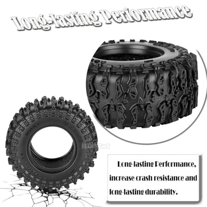 RC 1.3 Soft Silicone Rubber Wheel Tires for 1/18 TRX4M/Ascent-18/FMS 1/24 SCX24 RC Crawler,1.3" Soft Mud Terrain/Rock Crawling/Swamp Claw Mud Terrain/Road RC Tires 4Pcs,Style (B) - style: 4Pcs 1.3 Rubber Wheel - (B)