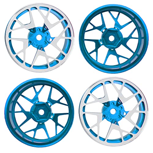 4Pack Metal Wheel Rims 12mm Hex Hub 26mm Width Compatible with Traxxas Tamiya TT01 RedCat Sakura D4 XIS HSP HPI 1/10 On-Road Racing Touring Drift Car (Blue) - color: Blue