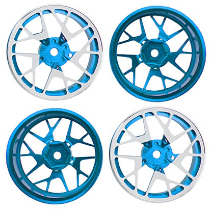 4Pack Metal Wheel Rims 12mm Hex Hub 26mm Width Compatible with Traxxas Tamiya TT01 RedCat Sakura D4 XIS HSP HPI 1/10 On-Road Racing Touring Drift Car (Blue) - color: Blue