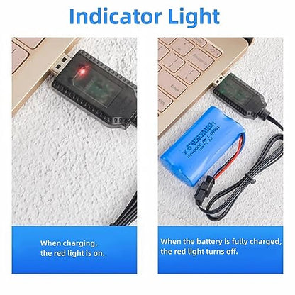 Universal RC Charger Cable with SM-2P Plug Connector for (4-8s) 4.8V 6V 7.2V 8.4V 9.6V Ni-MH/Ni-CD Battery Pack, Compatible RC Car/Boat/Plane/Drone/Tank (4.8V) - size: 4.8V