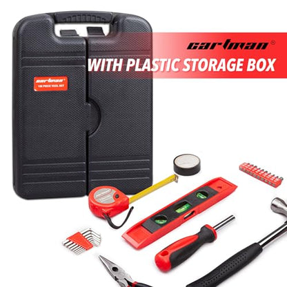 CARTMAN 136-Piece Household Tool Set, Home Repair Kit With Storage Case Box | Complete tool assortment for home repairs, office fixes, dorm needs, furniture setup, crafting, and everyday household fixes. - style: 136 PC