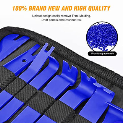 GOOACC 238Pcs Auto Trim Removal Tool and Push Pin Retainer Clip Set | Fastener Terminal Remover Tool Adhesive Cable Clips Panel Remover Kit Car Panel Radio Removal Auto Clip Pliers - color: 120Pcs Clips + 118 Remover Blue