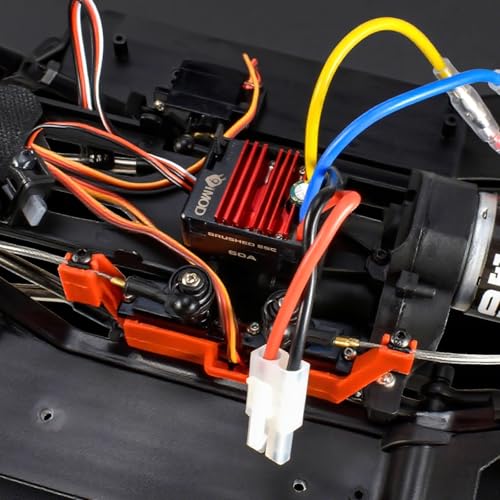 2026 New 60A Waterproof Brushed ESC 2-3S Electronic Speed Controller WP 1060 RC ESC Brushed with Power Witch for 1/10 Scale RC Crawler Car, Boats, Truck (Tamiya-Plug) - color: Black-white