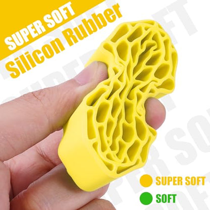 INJORA 1.3 Swamp Claw Tires and Inserts for 1/18 1/24 RC Crawler (Yellow) - color: Yellow