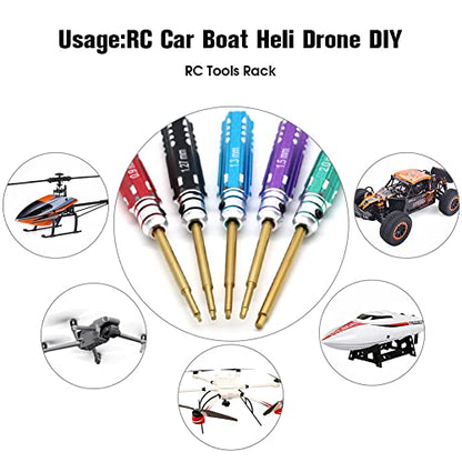 Mini 5pcs Screwdriver Set 0.9mm 1.27mm 1.3mm 1.5mm 2.0mm Multi Hex Driver Hexagon Screwdriver Wrench Tool Kit for Multi-Axis FPV Drone RC Car Quad Helis Repair