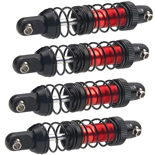 4Pcs Vgoohobby Metal Shocks Absorber Adjustable Dampers Compatible with Axial SCX10 Traxxas TRX4 D90 90046 Redcat Gen7 1/10 RC Crawler Car (Red,80mm)
