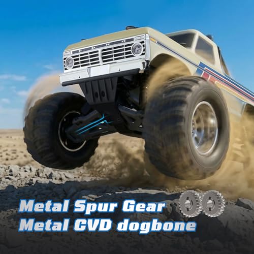 BEEZRC FMS RC Truck 1/10 Ford F-100 Brushless Officially Licensed, Monster Truck, 2WD High Speed Off-Road,RC Rock Crawler,Hobby Grade Remote Control Car for Adults RS no Battery (Blue) - color: Blue