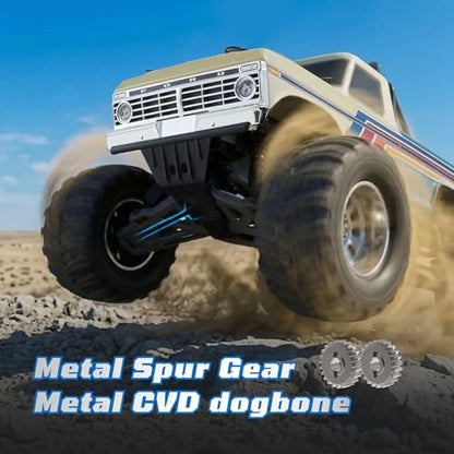 BEEZRC FMS RC Truck 1/10 Ford F-100 Brushless Officially Licensed, Monster Truck, 2WD High Speed Off-Road,RC Rock Crawler, Hobby Grade Remote Control Car for Adults RS no Battery (Black) - color: Black