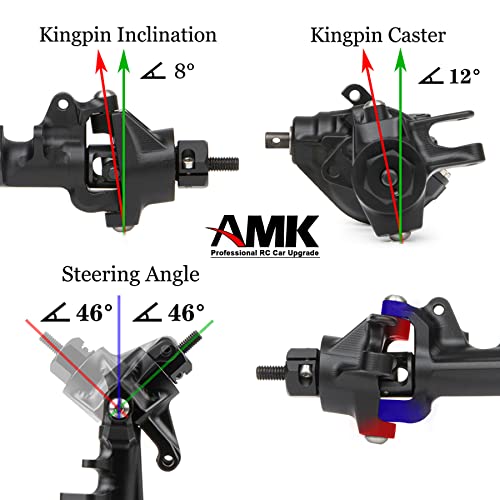 Aluminum Front & Rear Axles CNC Complete Axle Set for 1/10 RC Crawler Car Axial SCX10 II RGT 86100 Redcat GEN8 Element Enduro CC01 (Silver Front Rear Axle) - color: Silver Front Rear Axle