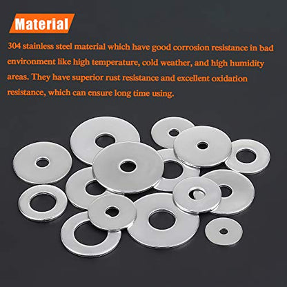 HELIFOUNER 50 Pieces M10x30x1.5mm Fender Washers, 304 Stainless Steel Large Fender Washers, Inner Diameter 10mm, Outer Diameter 30mm, Thickness 1.5mm - size: M10x30x1.5mm